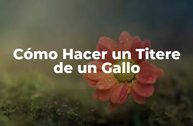 Cómo Hacer un Titere de un Gallo