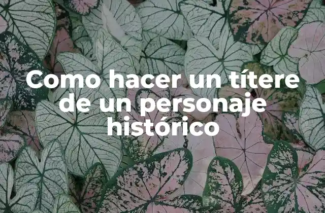 Como Hacer un Títere de un Personaje Histórico