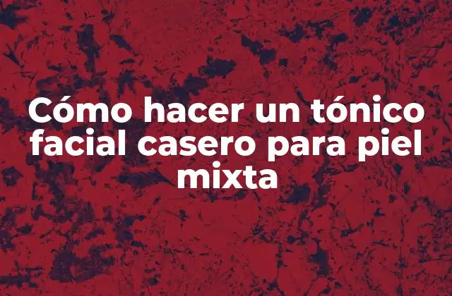 Cómo Hacer un Tónico Facial Casero para Piel Mixta