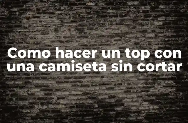 Como Hacer un Top con una Camiseta sin Cortar