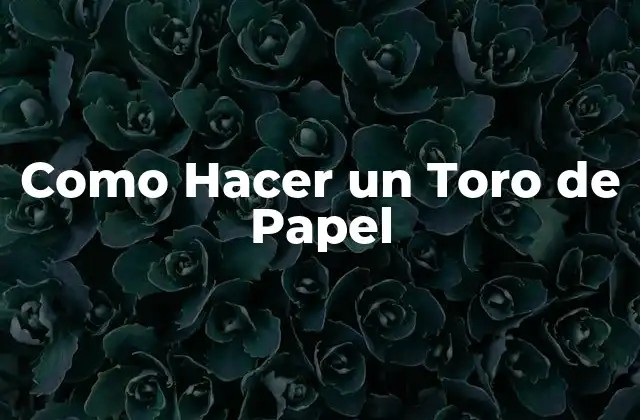 Como Hacer un Toro de Papel 2 ¿Qué es un Toro de Papel?