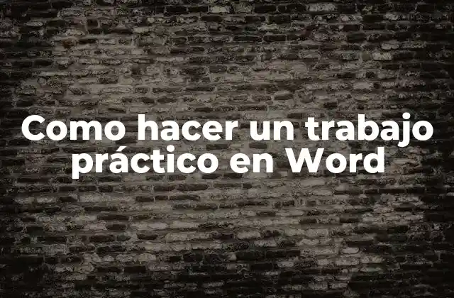 Como Hacer un Trabajo Práctico en Word