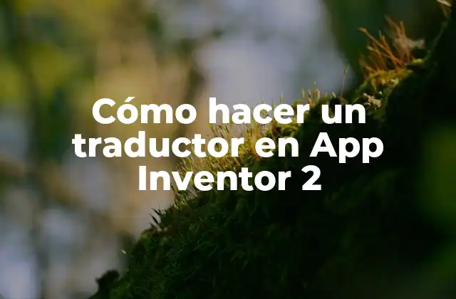 Cómo Hacer un Traductor en App Inventor 2