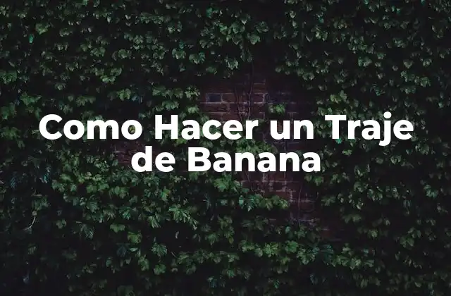 Como Hacer un Traje de Banana