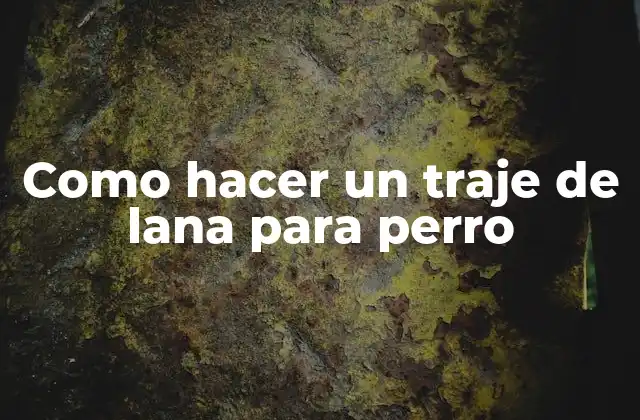 Como Hacer un Traje de Lana para Perro