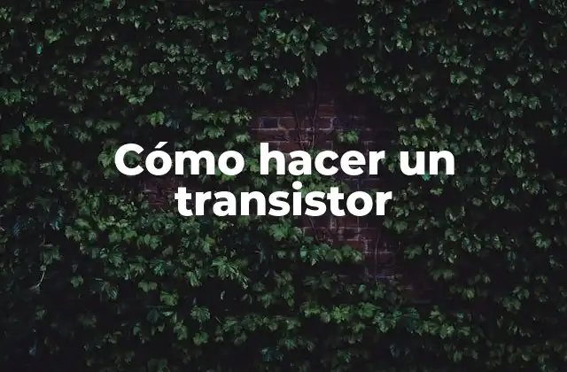 Cómo Hacer un Transistor
