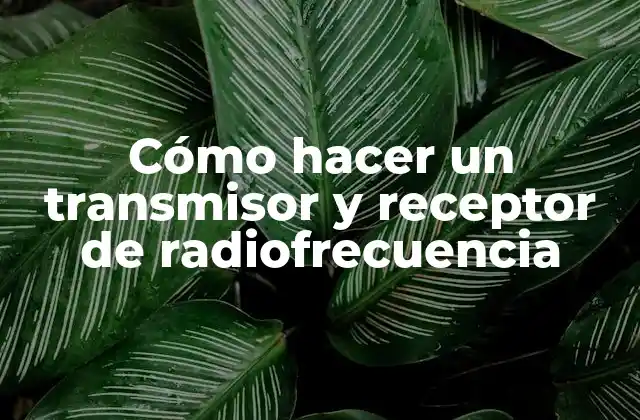 Cómo Hacer un Transmisor y Receptor de Radiofrecuencia