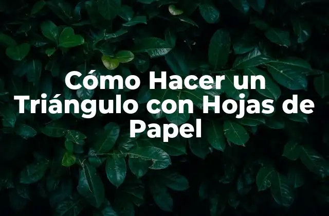Cómo Hacer un Triángulo con Hojas de Papel