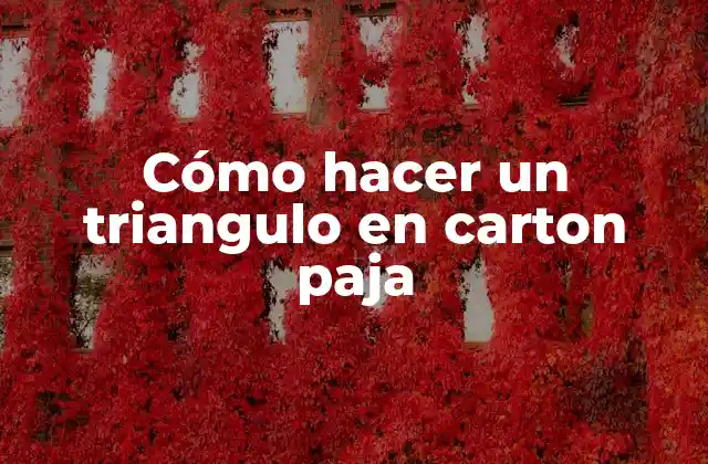 Cómo Hacer un Triangulo en Carton Paja