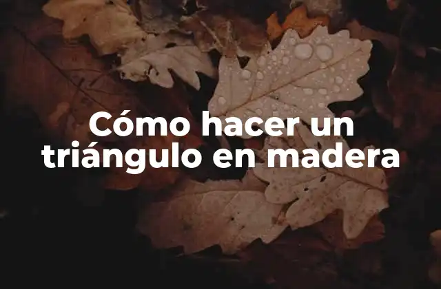 Cómo Hacer un Triángulo en Madera 2 ¿Qué es un triángulo en madera y para qué sirve?