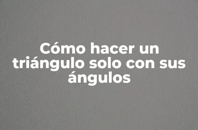 Cómo Hacer un Triángulo Solo con Sus Ángulos