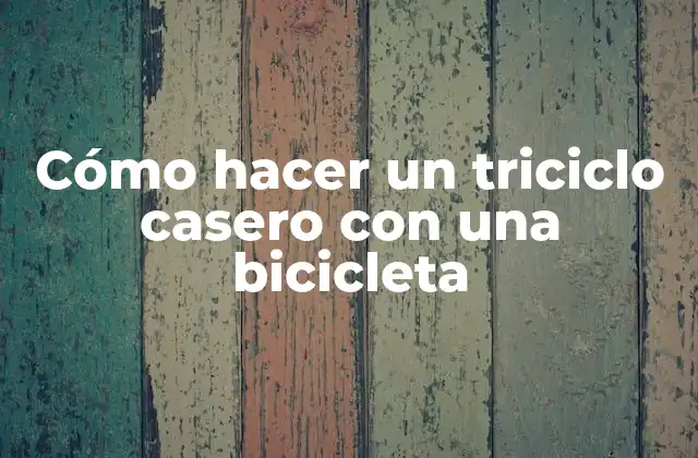 Cómo Hacer un Triciclo Casero con una Bicicleta