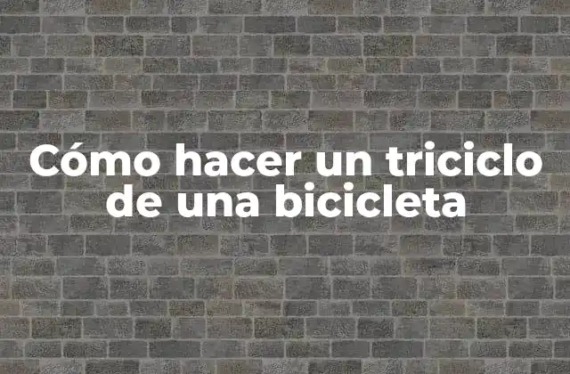 Cómo Hacer un Triciclo de una Bicicleta