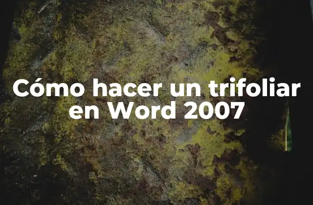 Cómo Hacer un Trifoliar en Word 2007
