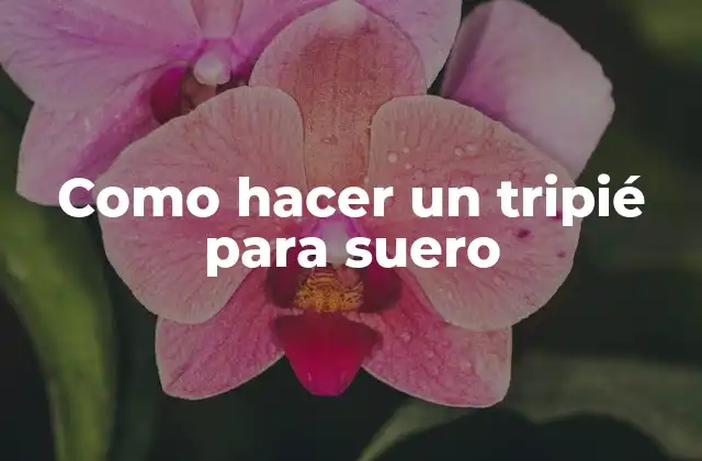 Como Hacer un Tripié para Suero