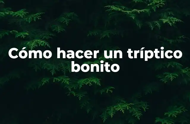 Cómo Hacer un Tríptico Bonito
