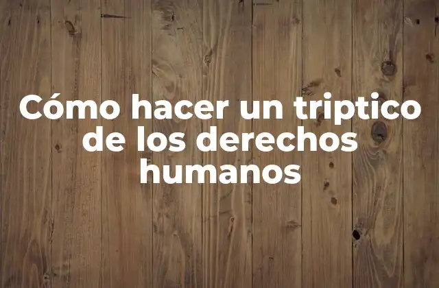 Cómo Hacer un Triptico de los Derechos Humanos