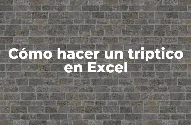 ¿Qué es un triptico en Excel?