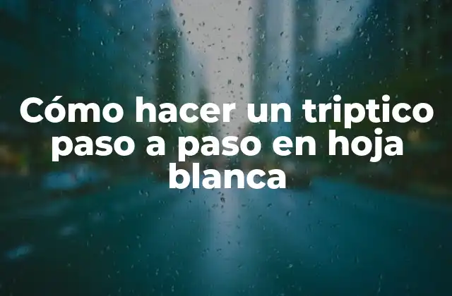 Cómo Hacer un Triptico Paso a Paso en Hoja Blanca
