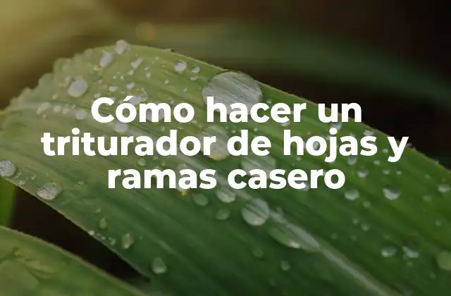 Cómo Hacer un Triturador de Hojas y Ramas Casero