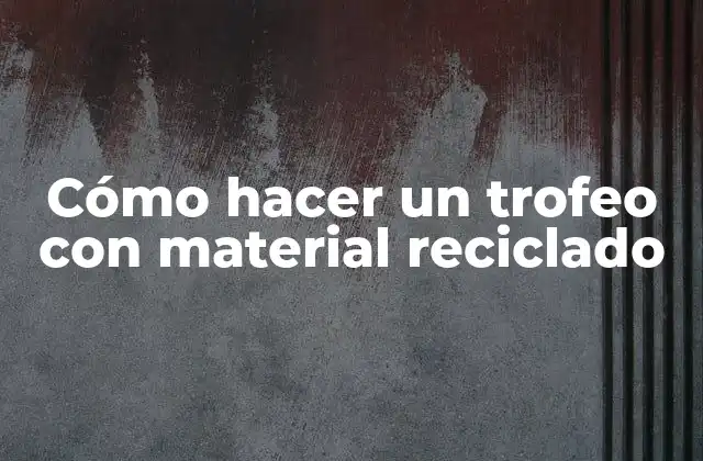 Cómo Hacer un Trofeo con Material Reciclado