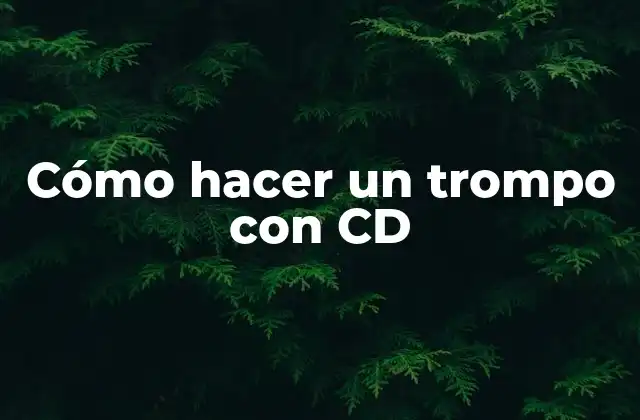Cómo Hacer un Trompo con Cd