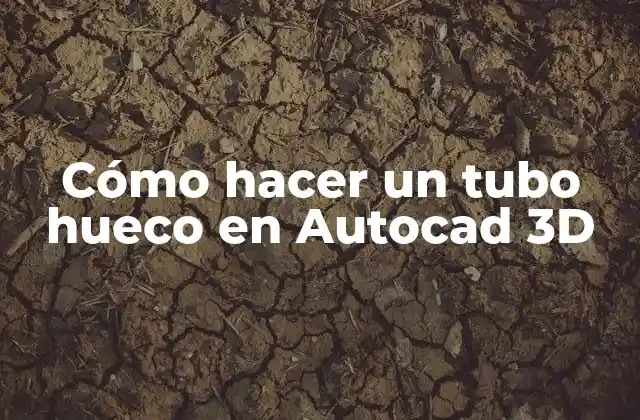 Cómo Hacer un Tubo Hueco en Autocad 3d