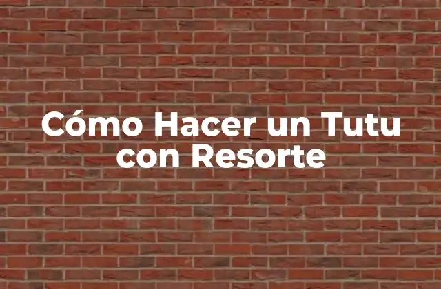 Cómo Hacer un Tutu con Resorte