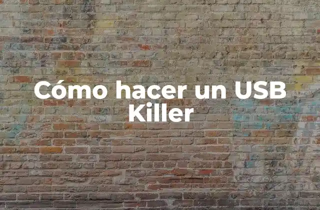 Cómo Hacer un Usb Killer