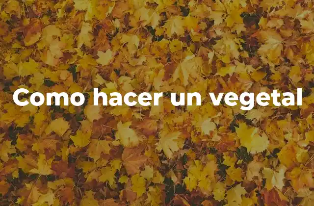 Como Hacer un Vegetal
