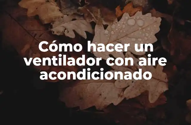 Cómo Hacer un Ventilador con Aire Acondicionado
