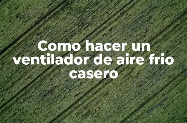 Como Hacer un Ventilador de Aire Frio Casero