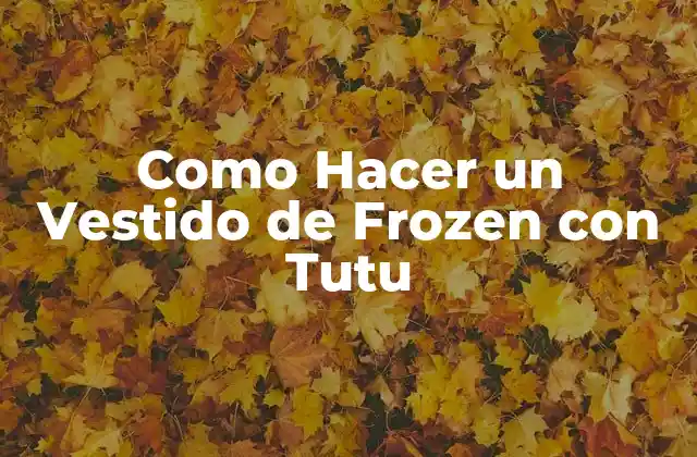 Como Hacer un Vestido de Frozen con Tutu