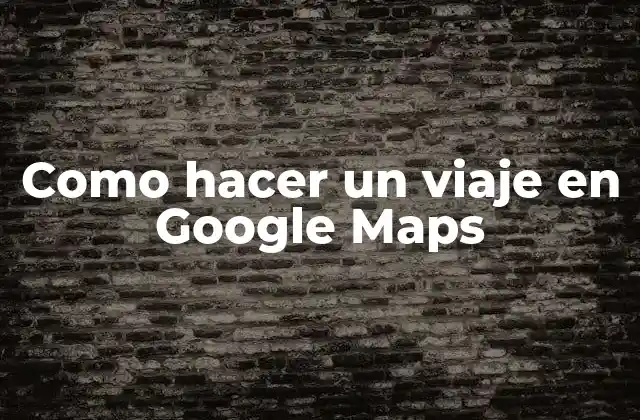 Como Hacer un Viaje en Google Maps