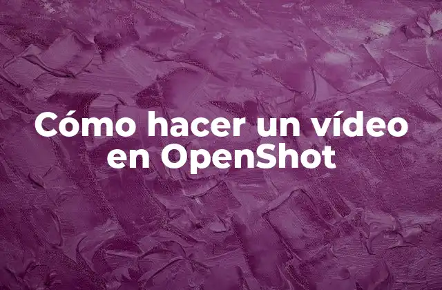 Cómo Hacer un Vídeo en Openshot