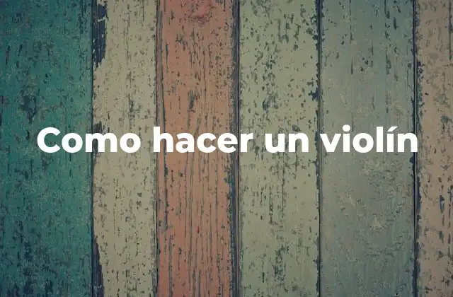 Como Hacer un Violín