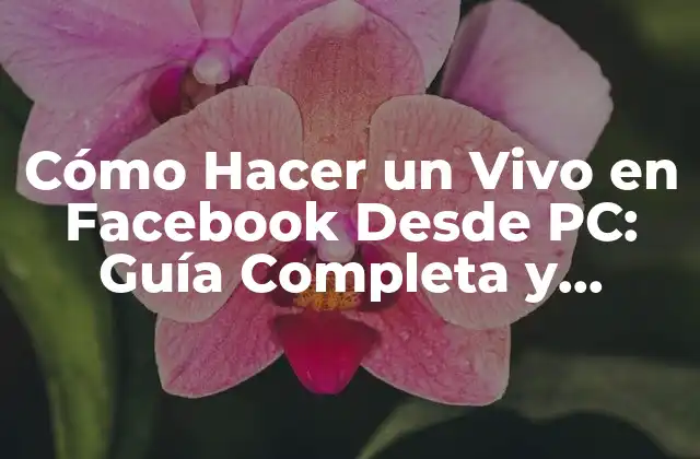 Cómo Hacer un Vivo en Facebook desde Pc: Guía Completa y Actualizada