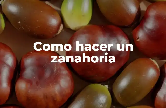 Como Hacer un Zanahoria