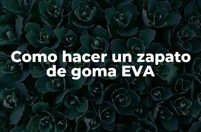 Como Hacer un Zapato de Goma Eva