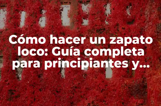 Cómo Hacer un Zapato Loco: Guía Completa para Principiantes y Expertos