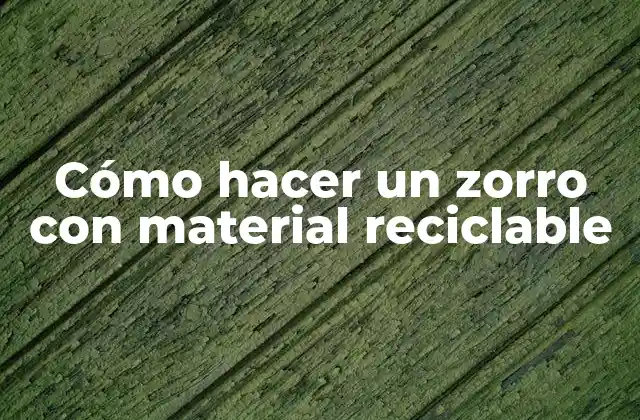Cómo Hacer un Zorro con Material Reciclable