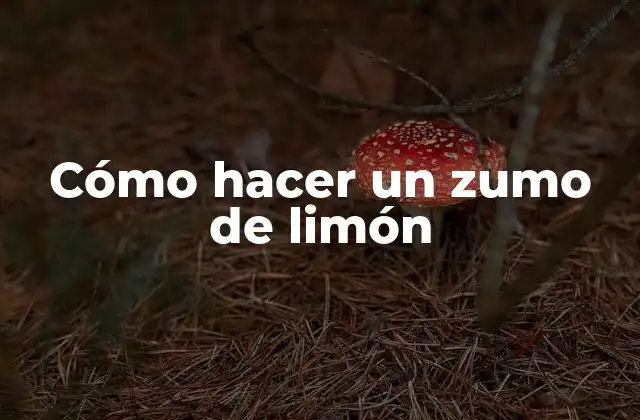 Cómo Hacer un Zumo de Limón 2 ¿Qué es un zumo de limón y para qué sirve?