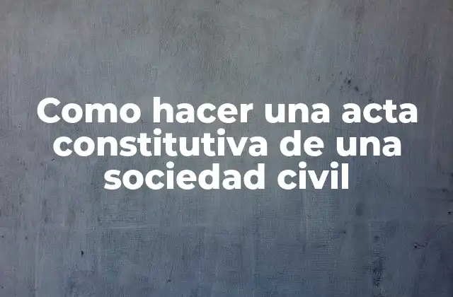Como Hacer una Acta Constitutiva de una Sociedad Civil
