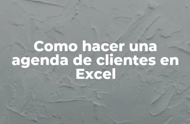 ¿Qué es una agenda de clientes en Excel?
