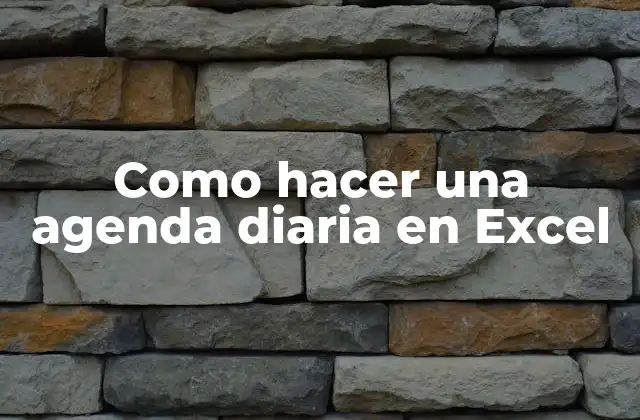 Como Hacer una Agenda Diaria en Excel