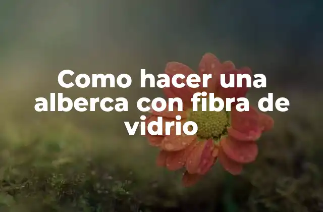 Como Hacer una Alberca con Fibra de Vidrio