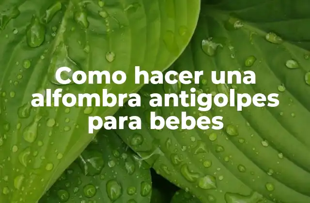 Como Hacer una Alfombra Antigolpes para Bebes