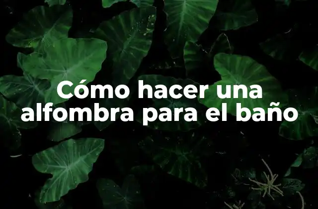 Cómo Hacer una Alfombra para el Baño