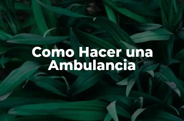 ¿Qué es una Ambulancia?