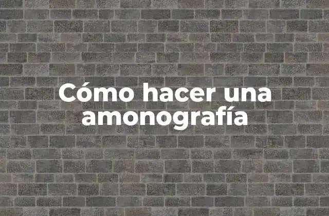 Cómo Hacer una Amonografía